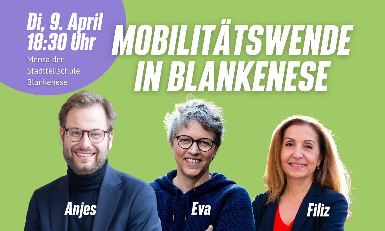 Read more about the article Diskussionsabend mit Anjes Tjarks: Wie läuft die Mobilitätswende in Blankenese?